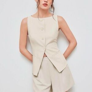 Cider Cream Tailored Button Vest Size Small* Business Casual Boho